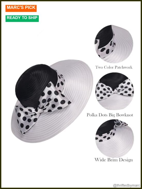 Wide Brim Fedora Hat with Bowknot - Adjustable Sun Hat for Women main image 4